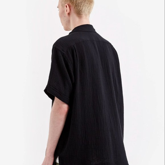 ENGINEERED GARMENTS Black Short Sleeve Camp Shirt Made in The USA S - Picture 4 of 14